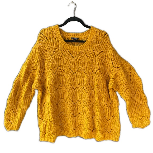 George Sweaters - Chunky Oversized Sweater, George, Mustard yellow, Size 3X, Long Sleeve Wooly